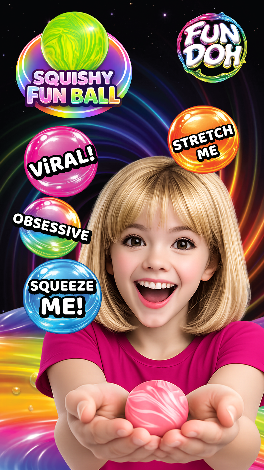 Fun Doh Squishy Fun Fidget Ball Boxed Assortment