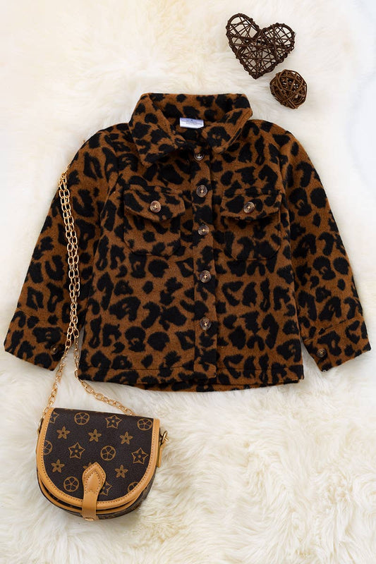 Girls Leopard Shacket