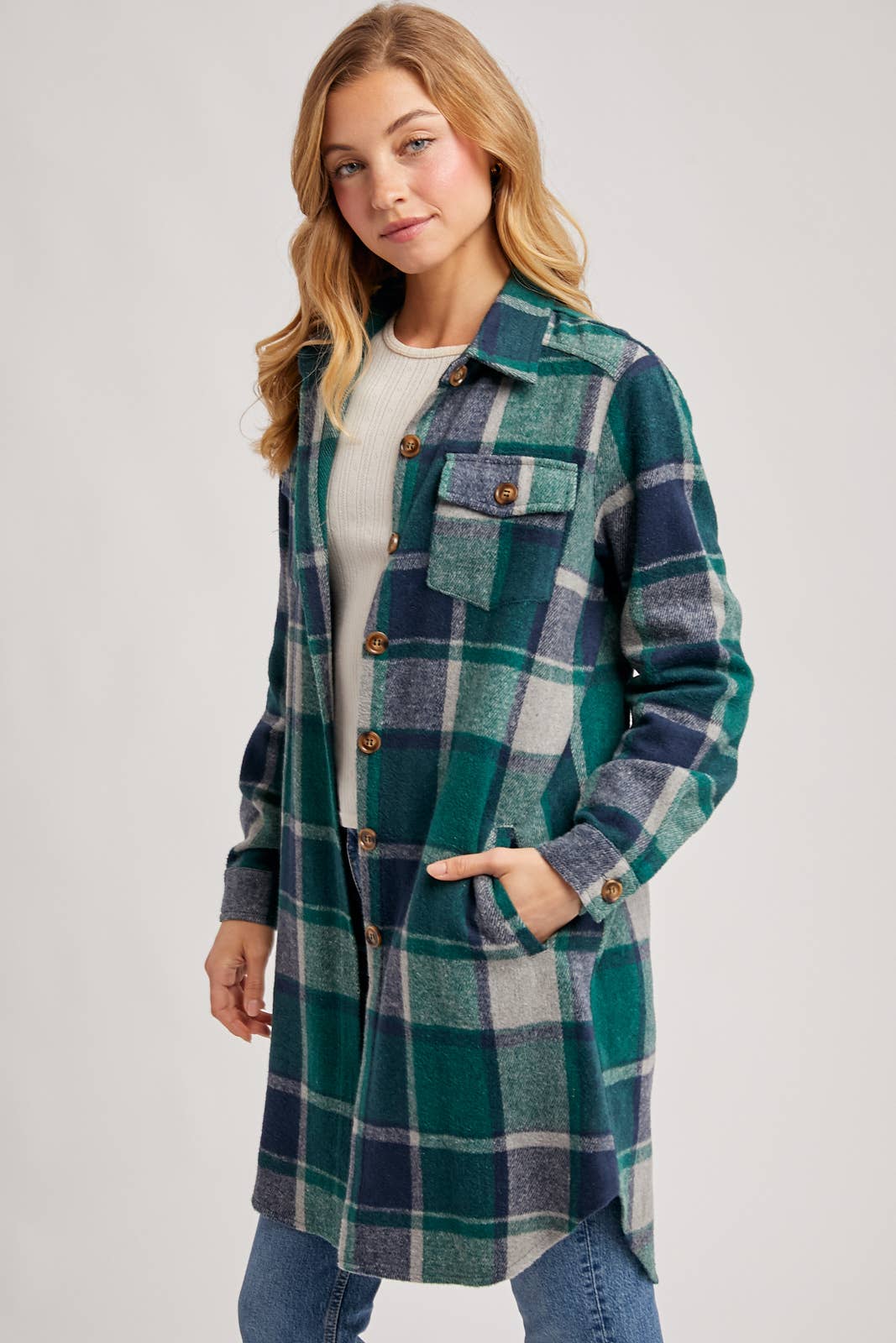 FLANNEL LONGLINE SHACKET