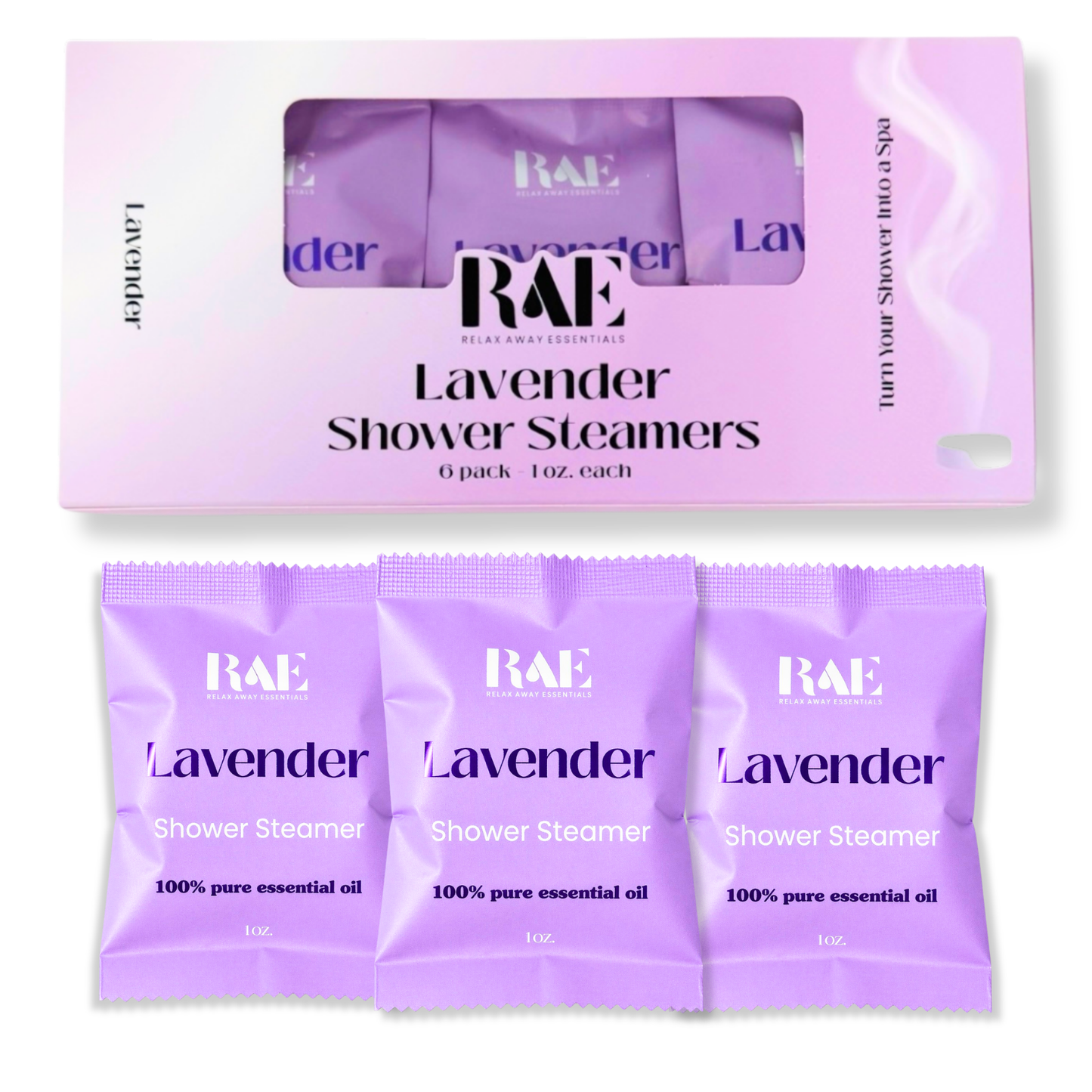 Lavender Shower Steamers 6 Pack - Made in USA - Spa Tablets
