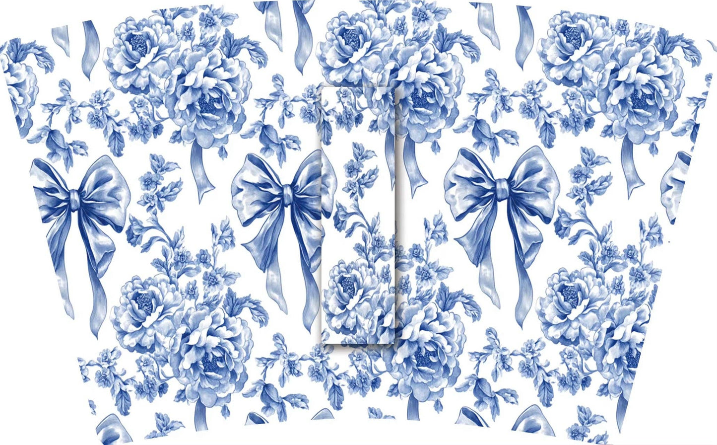 Blue Jacobean with Bows Koozie