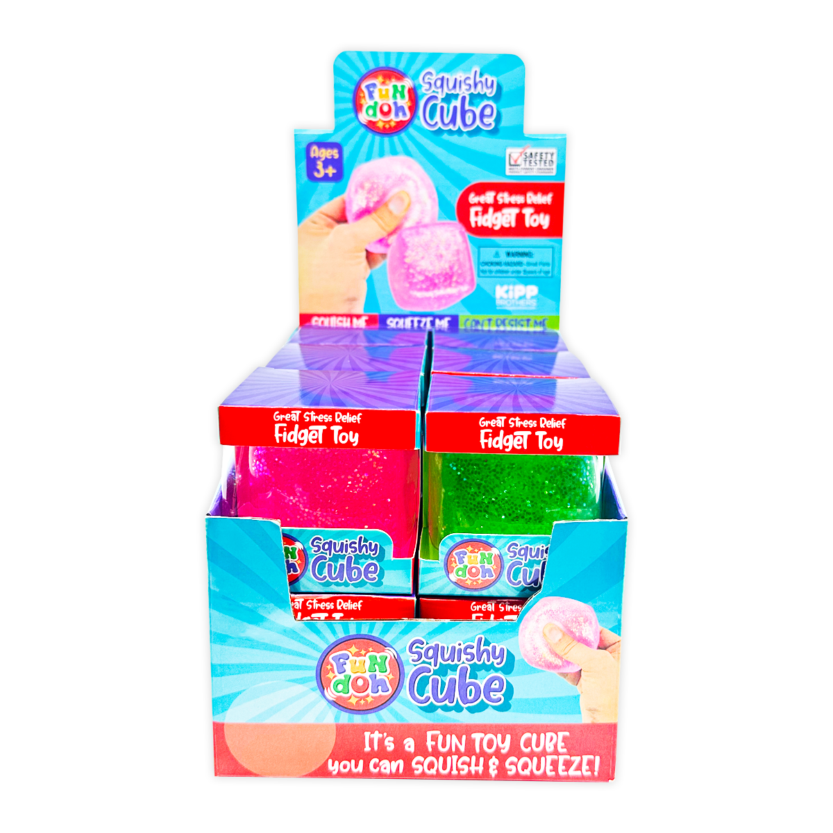 Fun Doh Squish & Squeeze Sparkle Cube Squishy