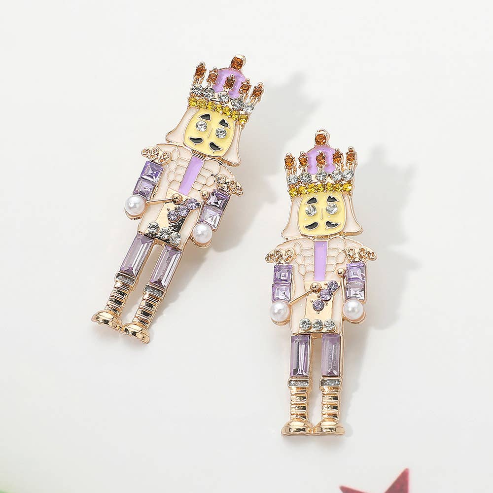 Embellished Pearl Nutcracker Earrings