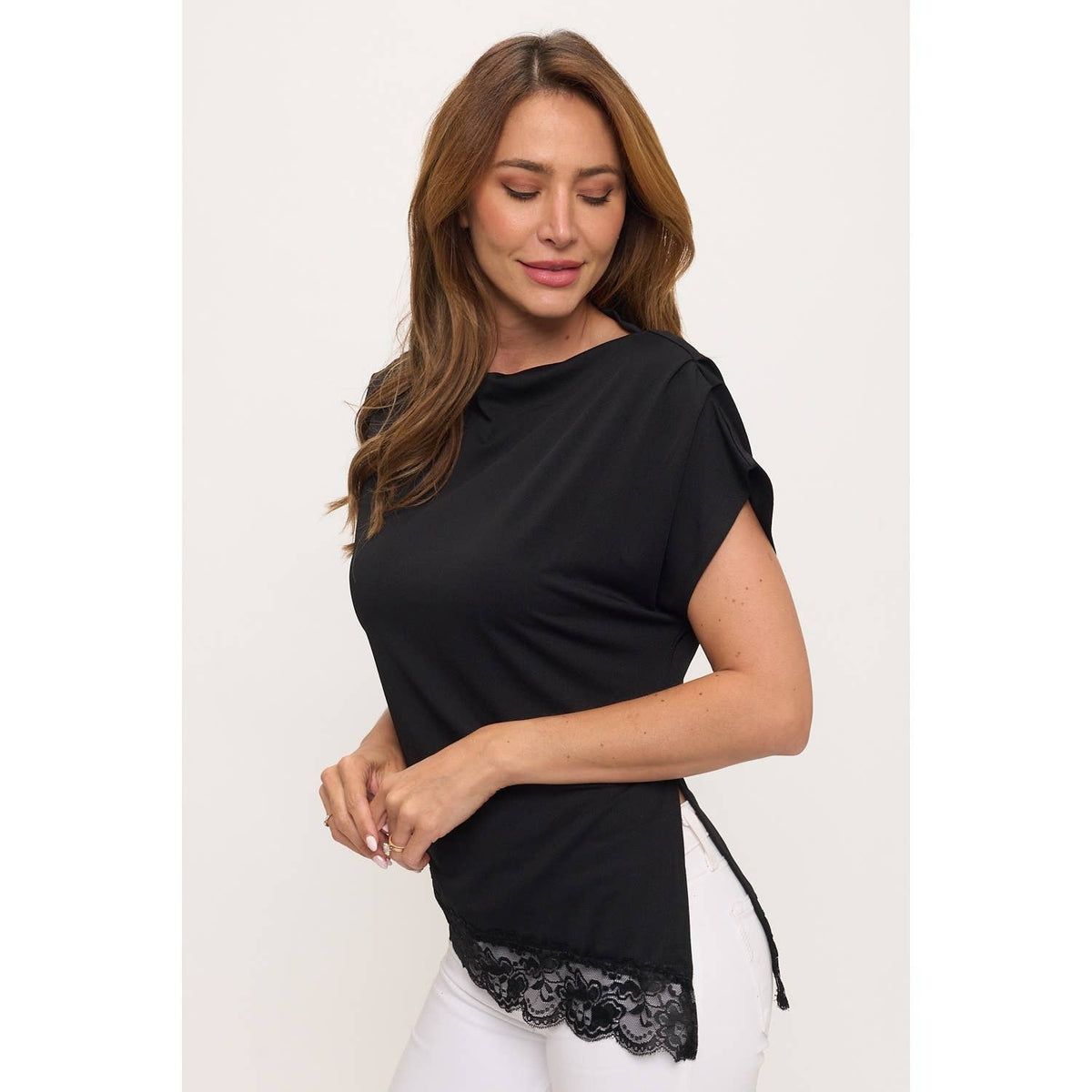 ASYM LACE FASHION TOP
