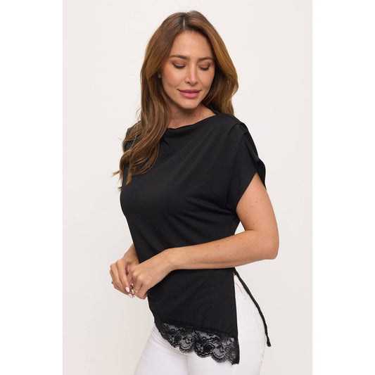 ASYM LACE FASHION TOP