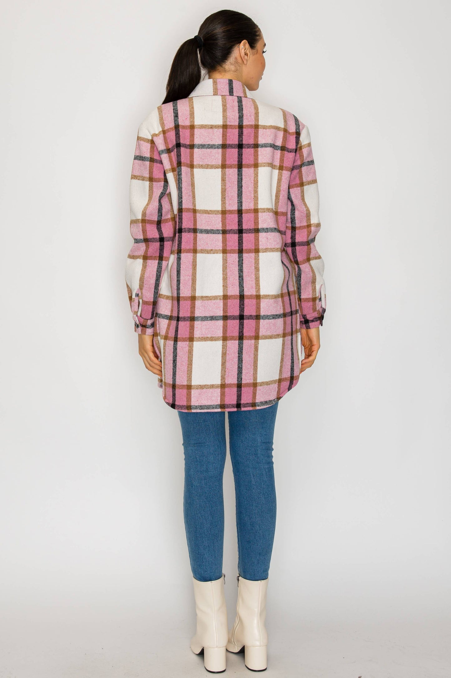 USA Plaid Sherpra Shacket