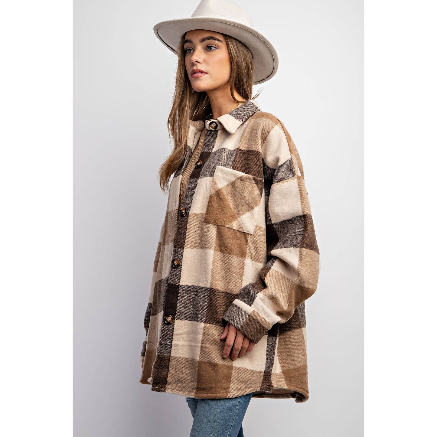 MUSTARD PLAID SHACKET