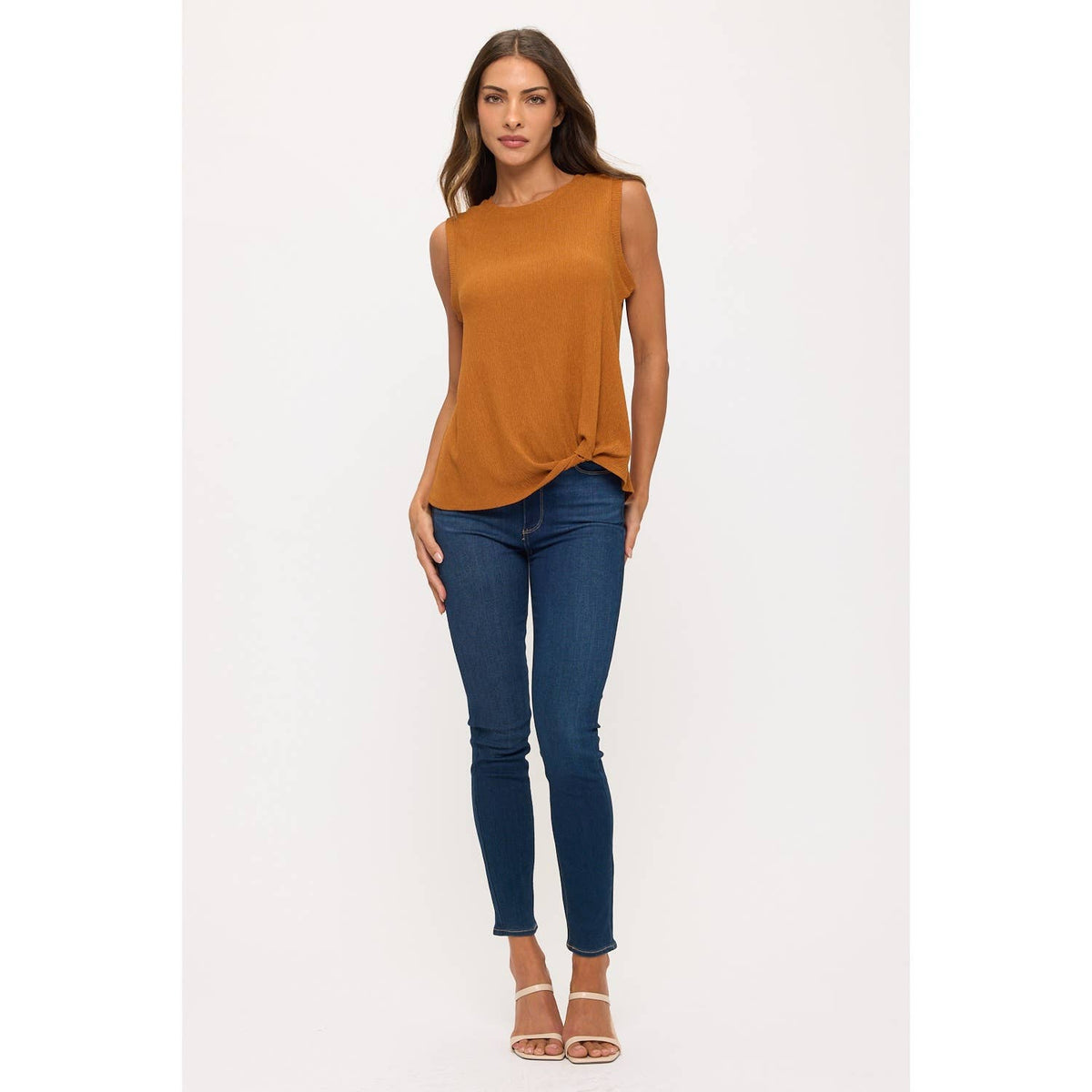 TEXTURE KNIT TWIST TANK