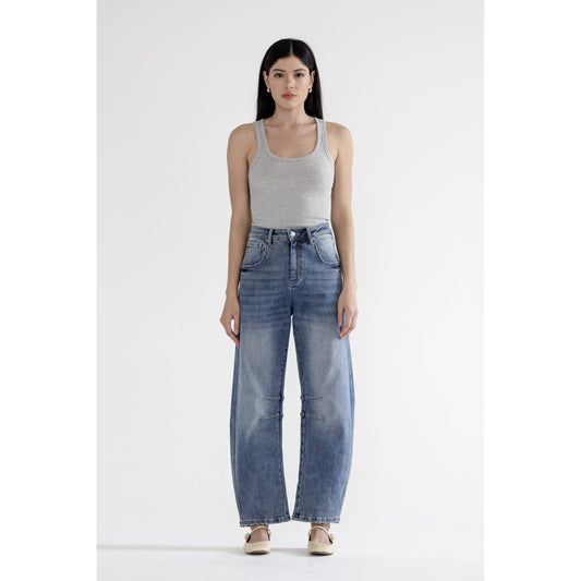 MICA SUPER HIGH ANKLE BARREL-LEG JEANS