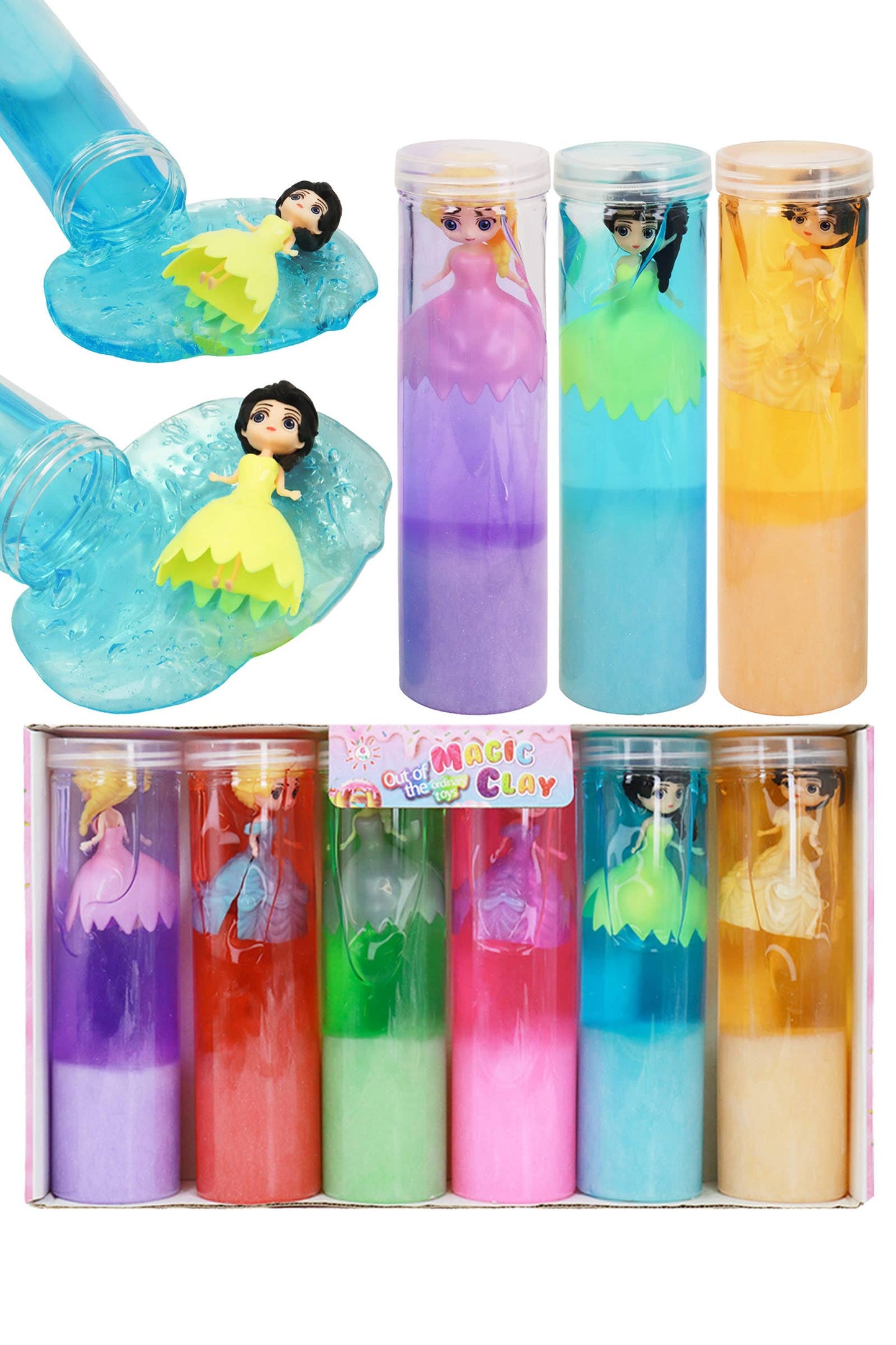 Mini Princess Doll Two-Tone Shimmery Gel Slime Jar - EST Arrival Mid Aug