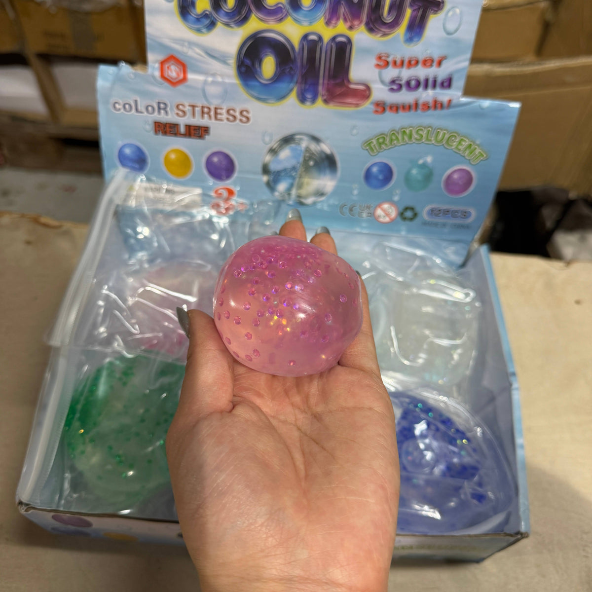 Coconut Oil Vaseline Mini Diamond Round Ball Squishy
