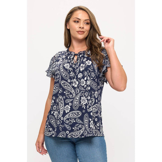 PLUS PAISLEY TOP