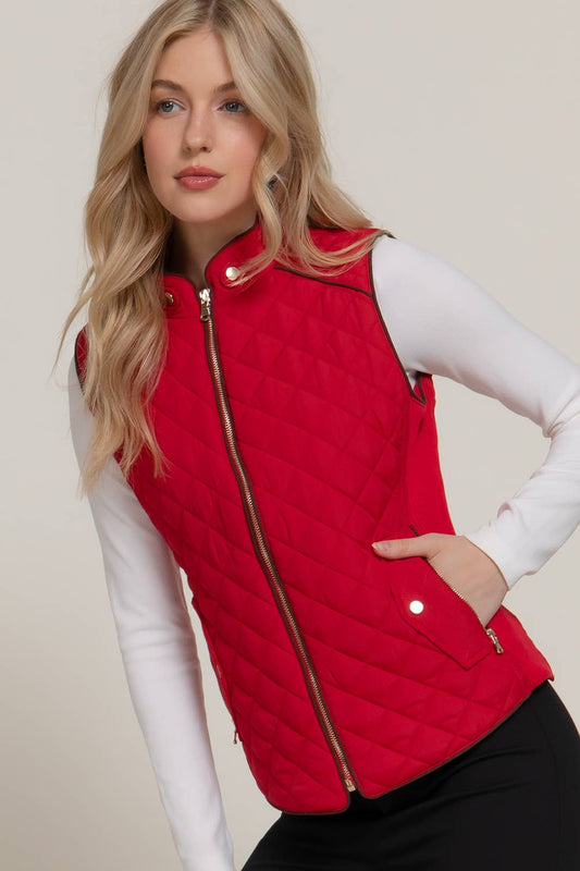 Suede Quilted Padding Vest