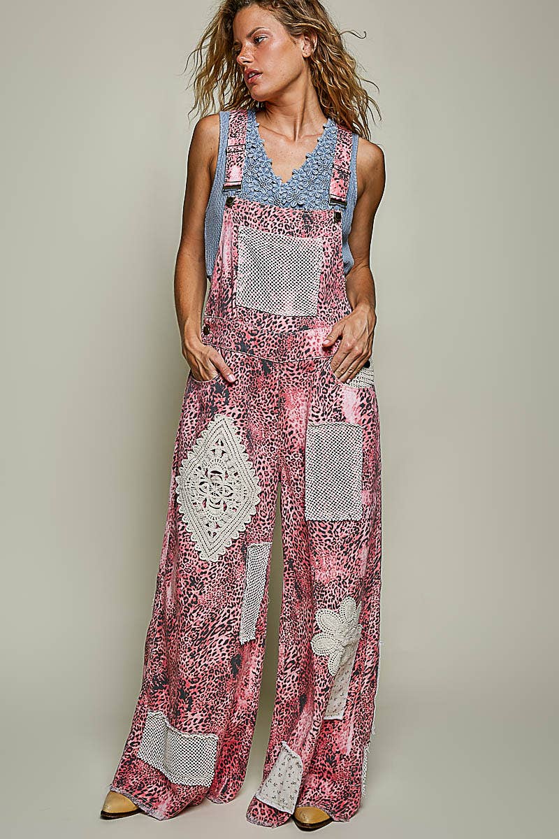 POL Crochet Patch Woven Overalls PREORDER 10/30