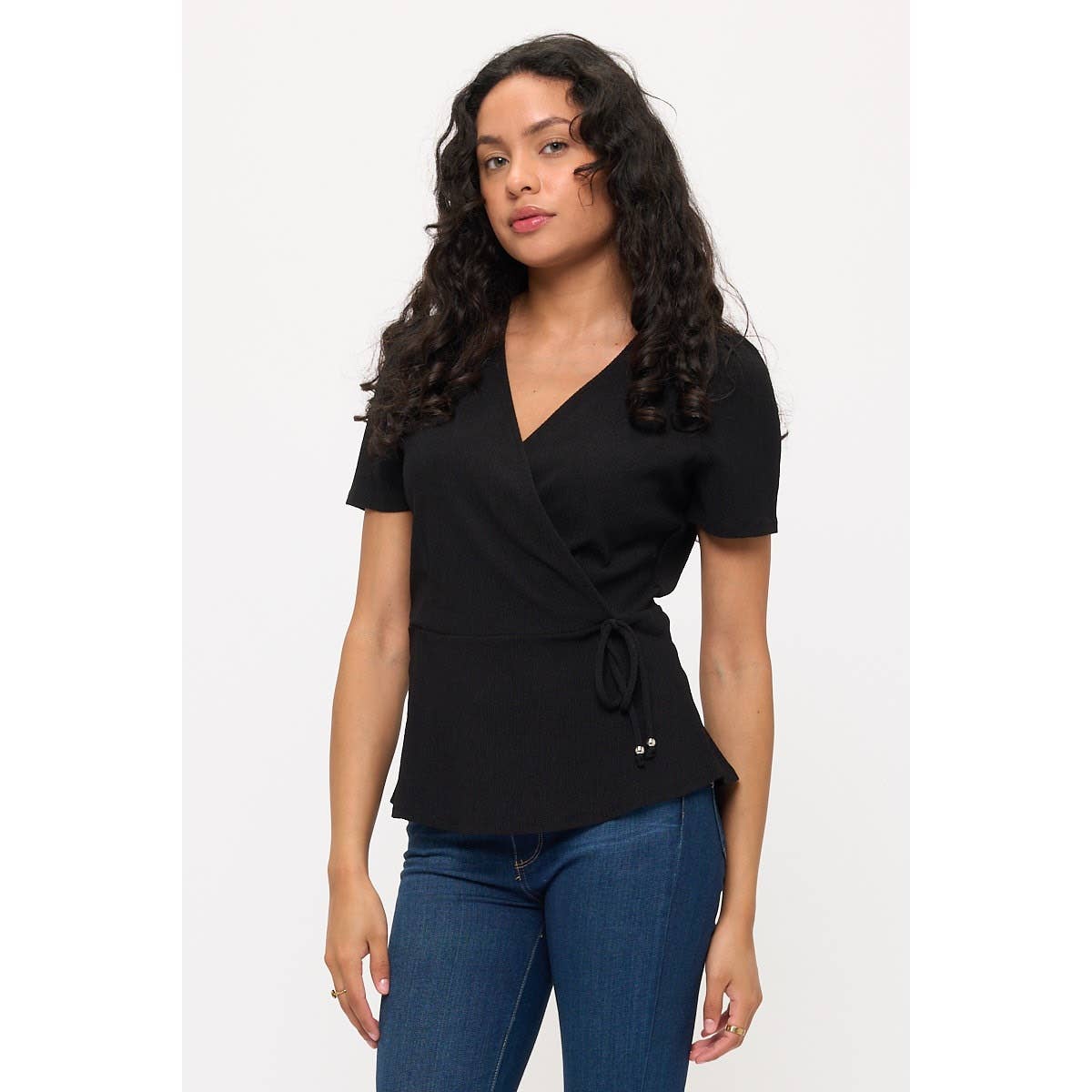 CREPE WRAP WEAR TO WORK TOP