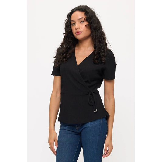 CREPE WRAP WEAR TO WORK TOP