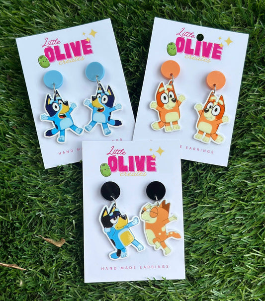 Bluey Dangle Earrings - Playful Whimsical Variations