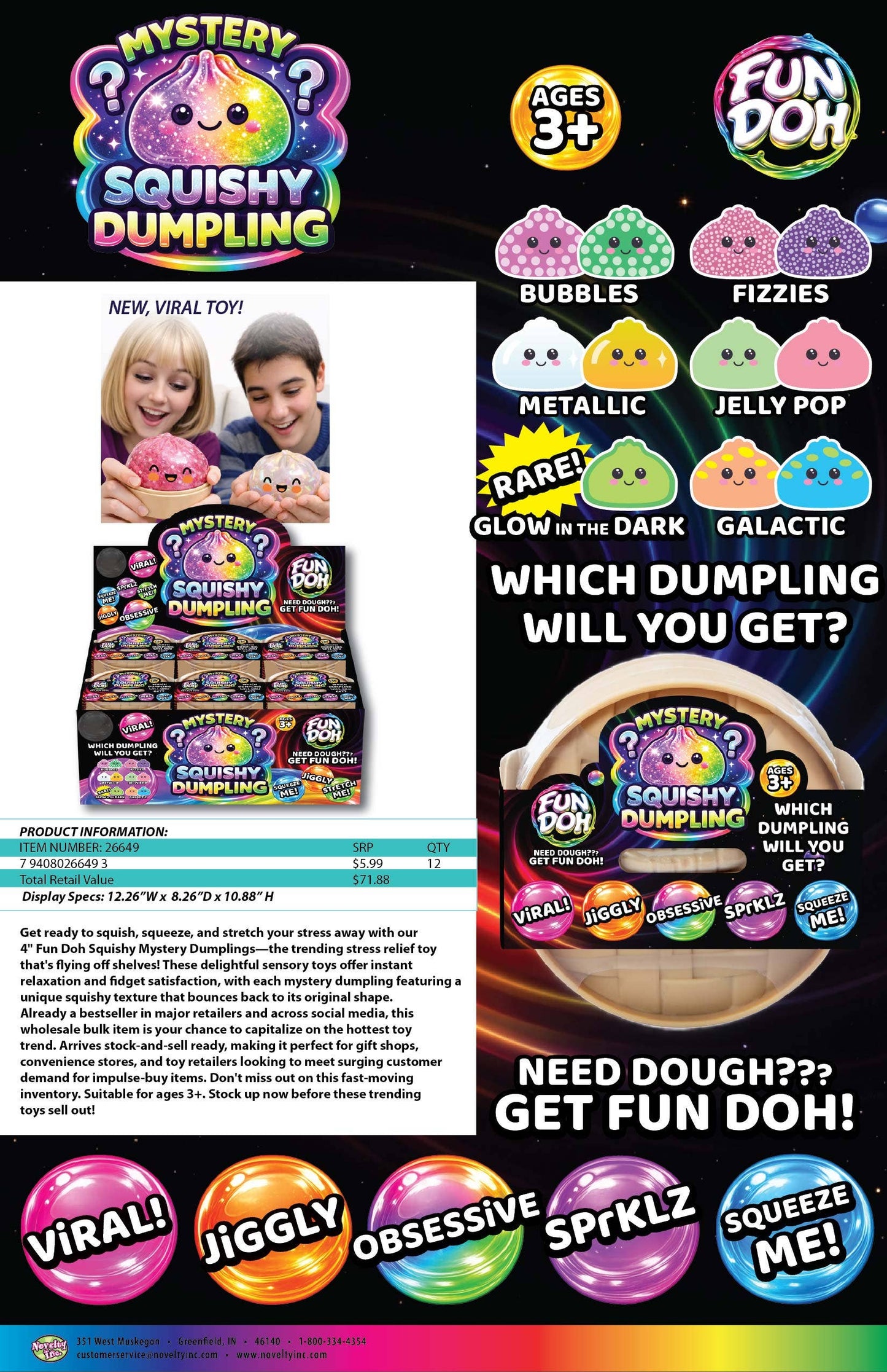 Fun Doh Mystery Dumpling Squish Toy - VIRAL and TOP SELLER!