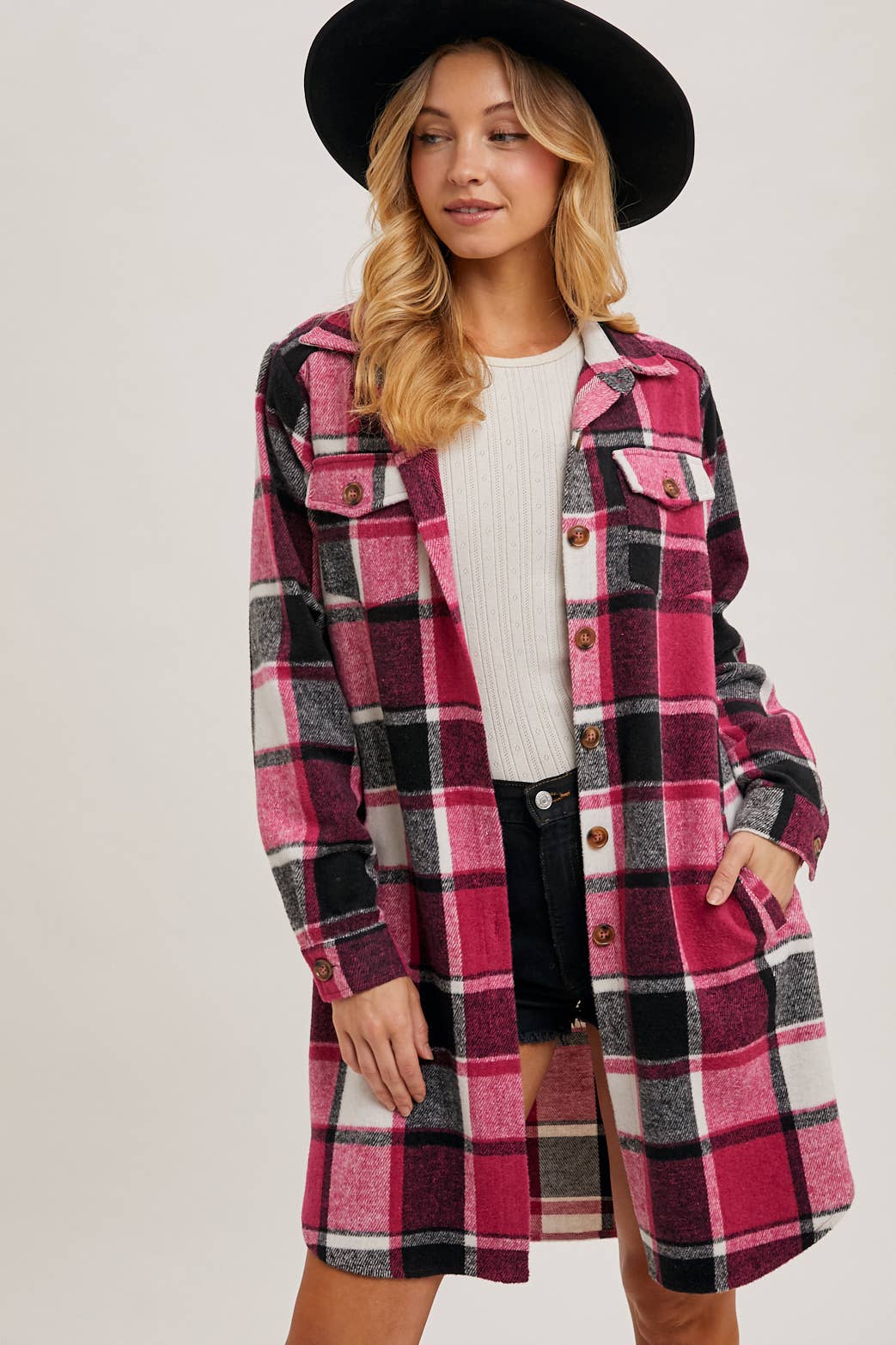 FLANNEL LONGLINE SHACKET