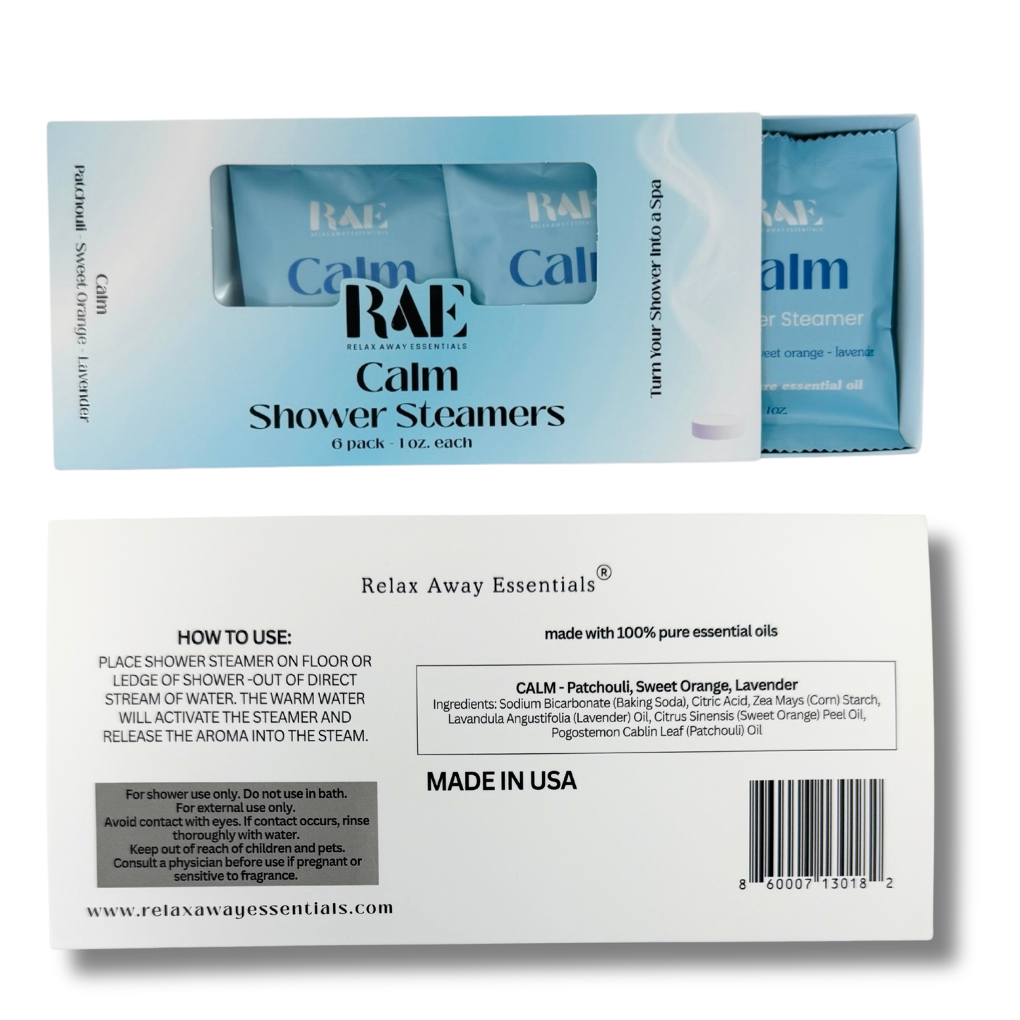 Calm Shower Steamers 6 Pack - Made in USA - Aromatherapy