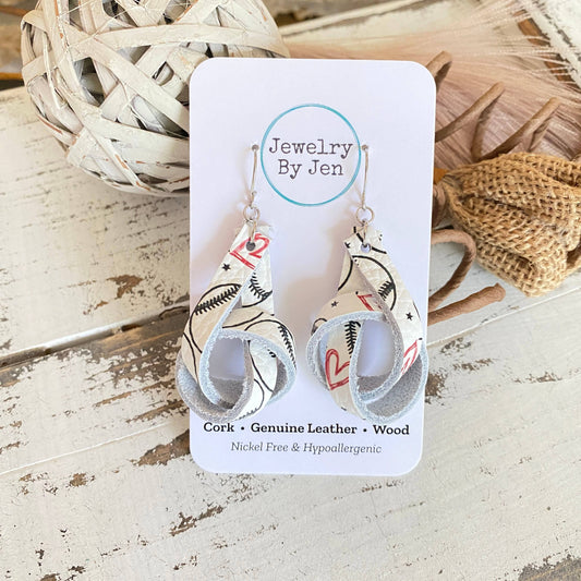 Knot Earrings: Baseball Love