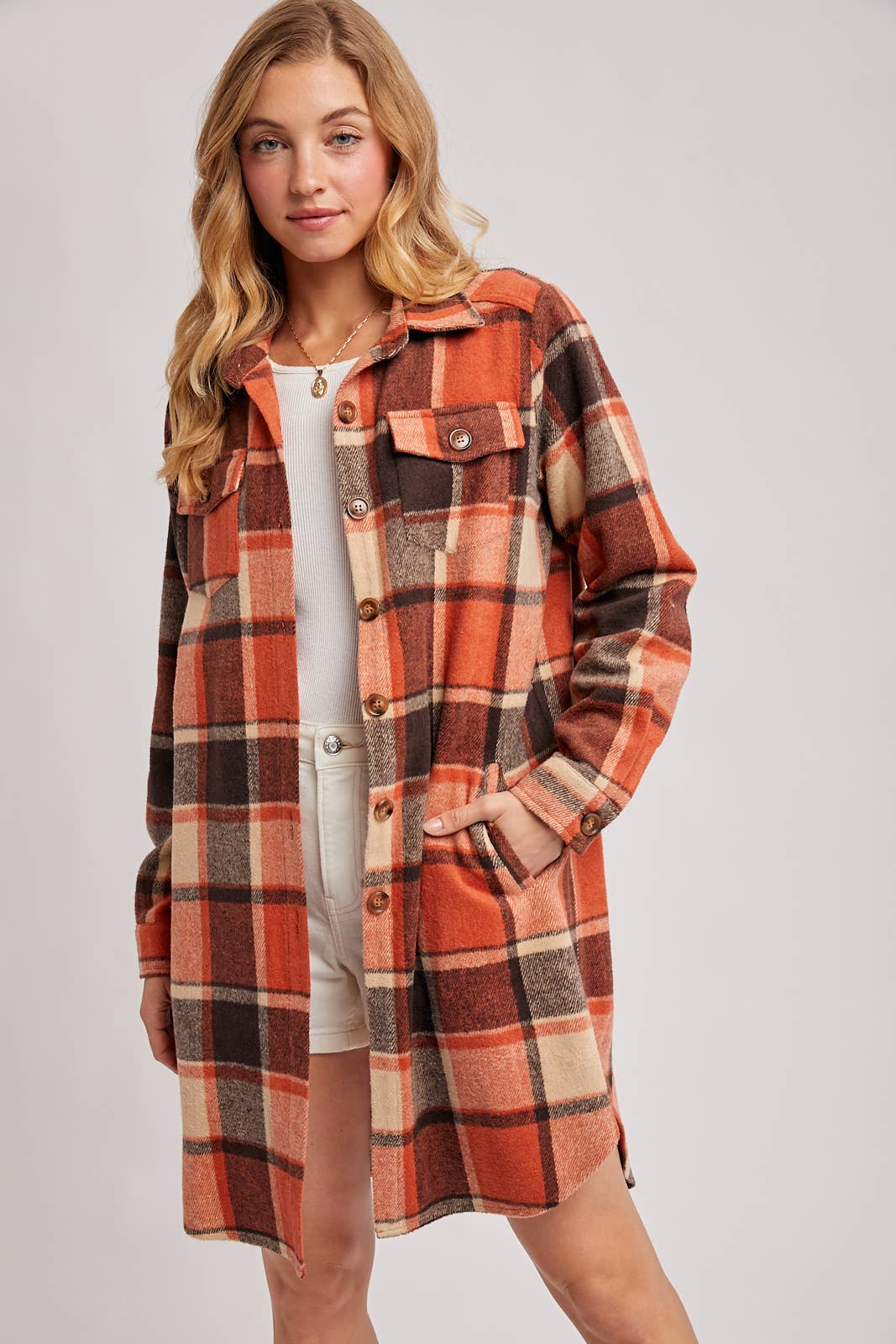 FLANNEL LONGLINE SHACKET
