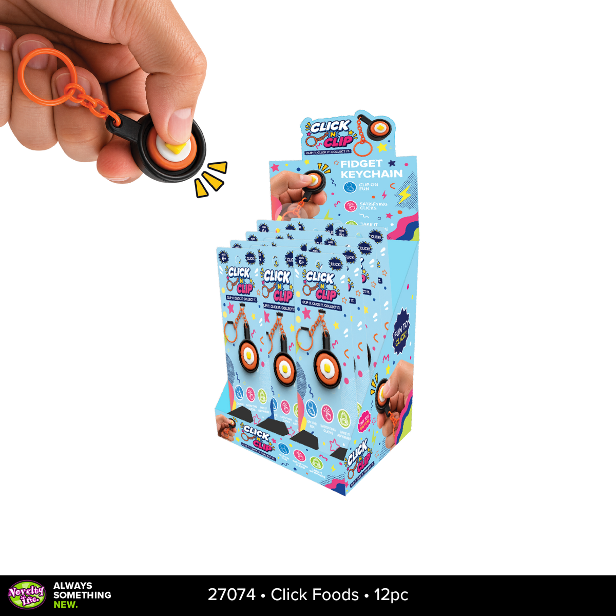 Click N' Clip Foods Fidget Clicker Keychain