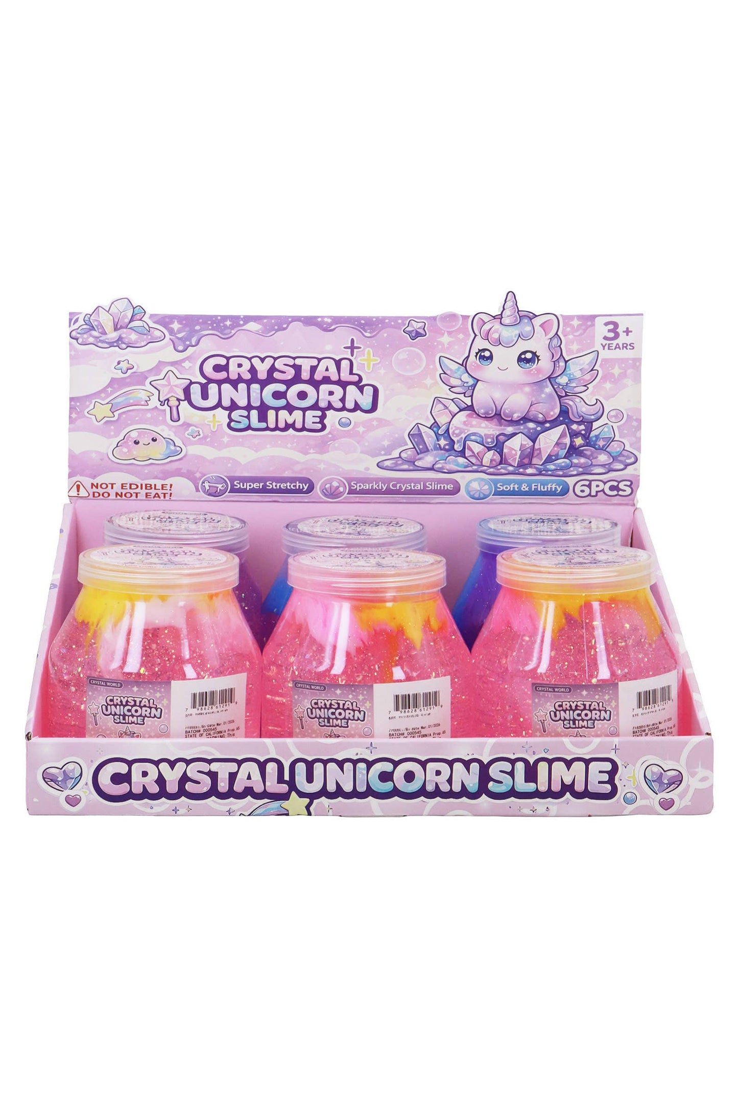 Cute Two-Tone Iridescent Glittery Unicorn Slime Jar EST Arrival Mid Aug
