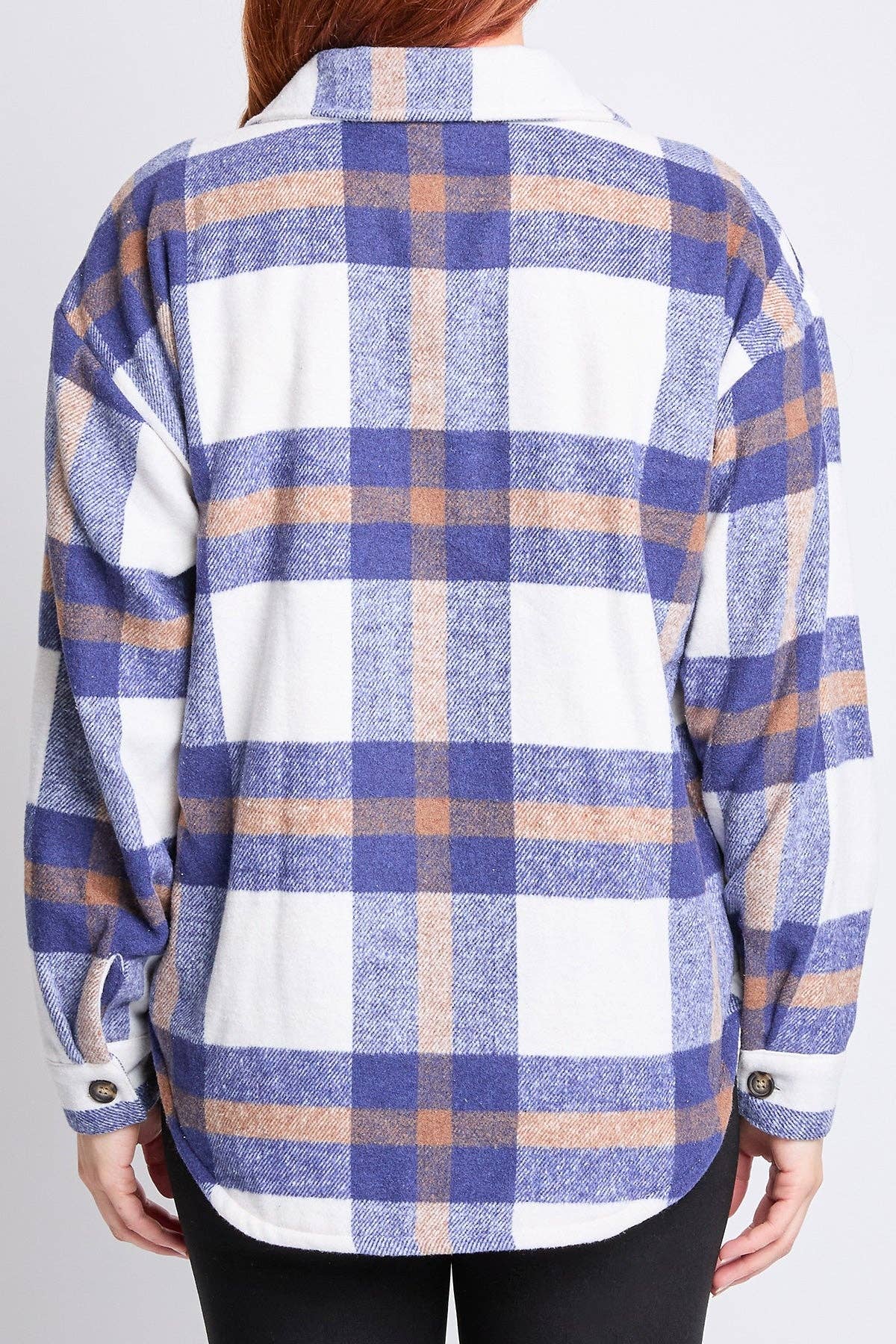 Oversized Plaid Flannel Sherpa Shacket