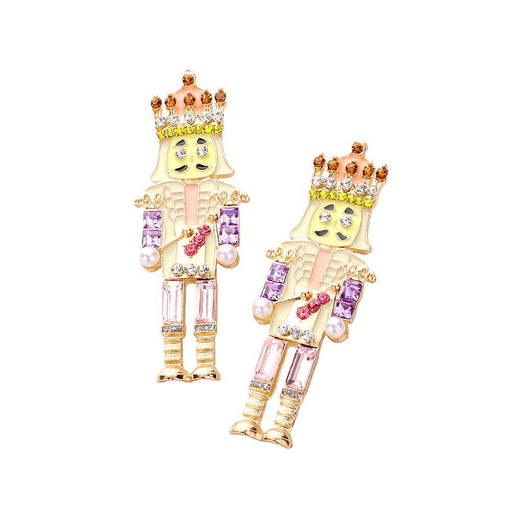 Embellished Pearl Nutcracker Earrings