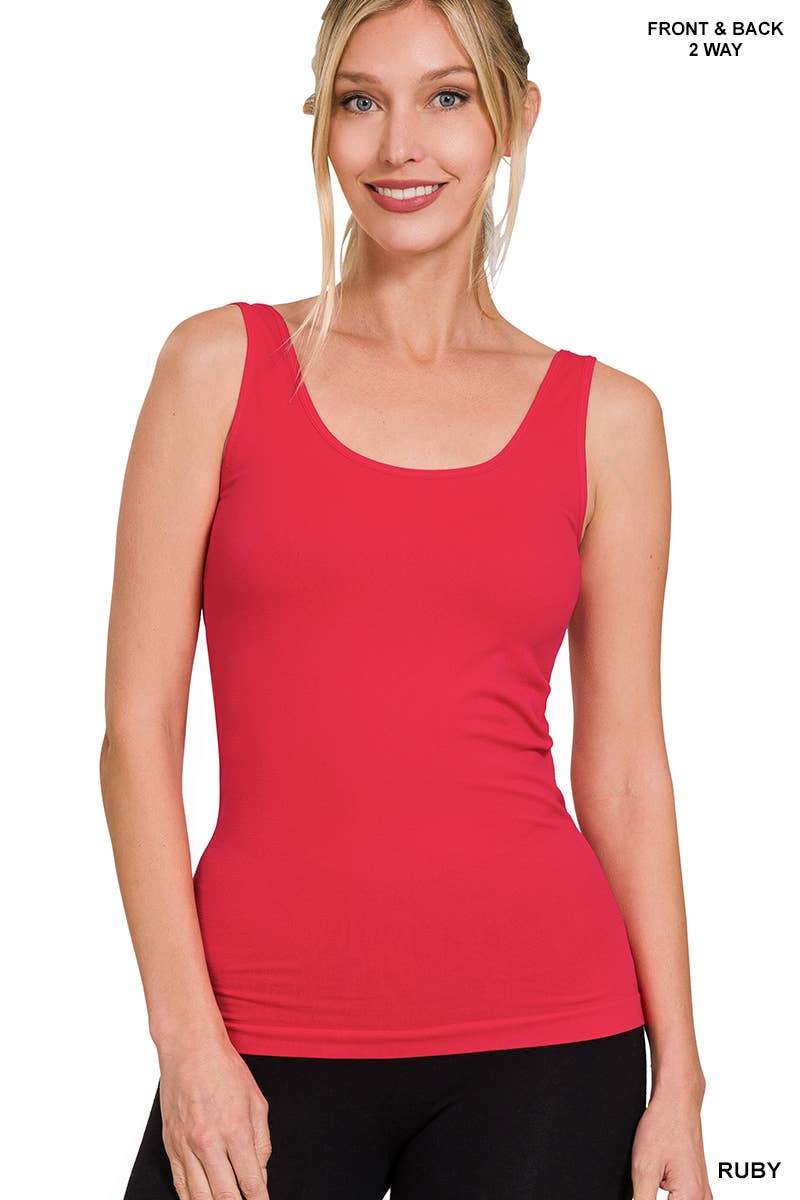 Two Way V-neck/Scoop neck Seamless Tank