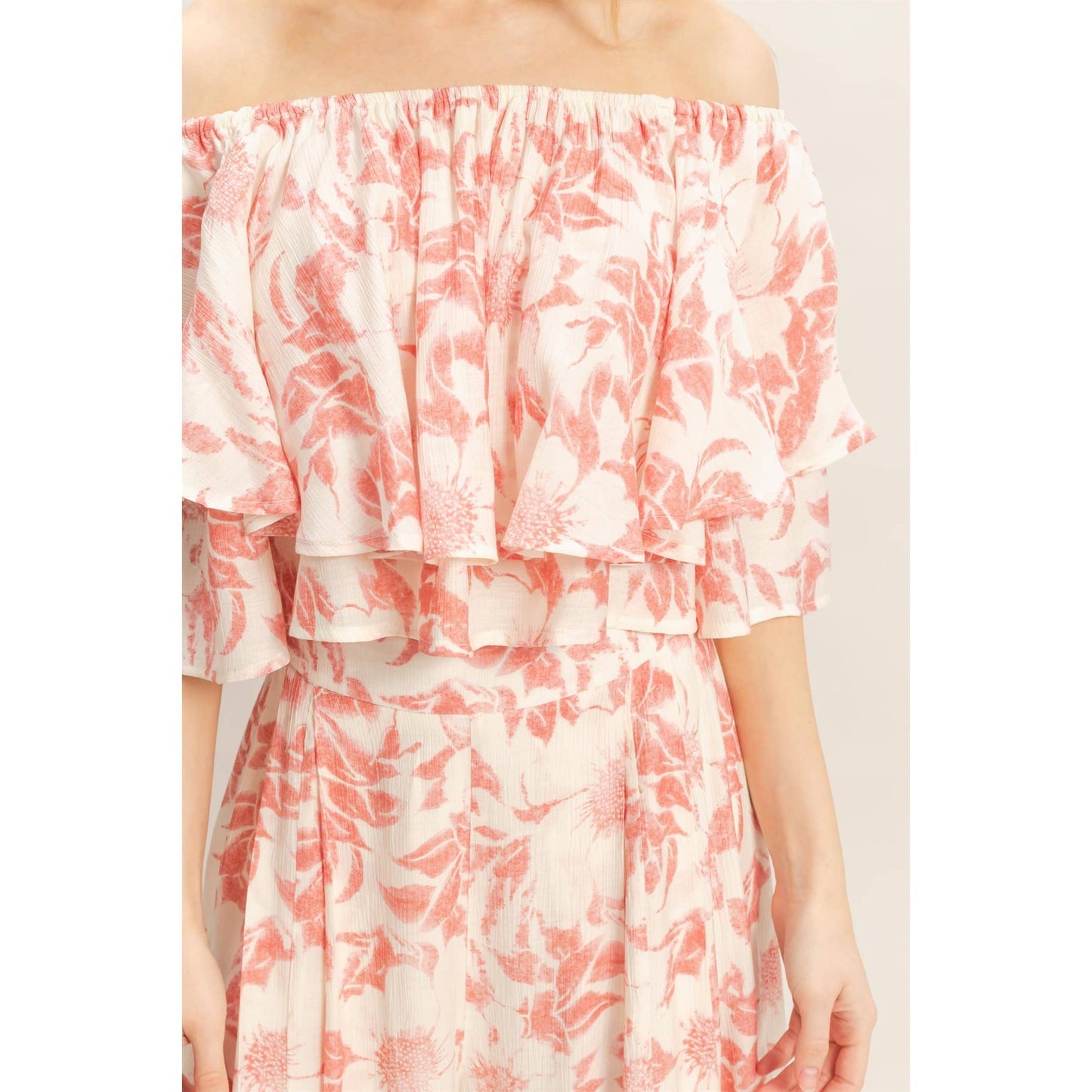 Floral Off-Shoulder Top & Pants Set