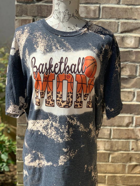 Basketball Mom Bleached Tee