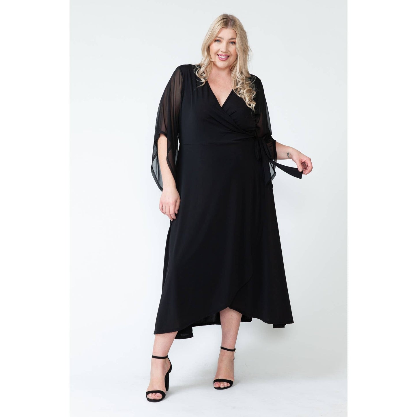 Overlap Mesh Maxi Dress