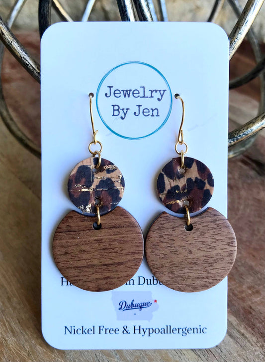 Round Wood & Cheetah Cork